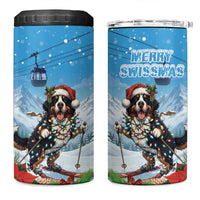 Switzerland Christmas 4 in 1 Can Cooler Tumbler Merry Swissmas Bernese Mountain Dog - Wonder Print Shop