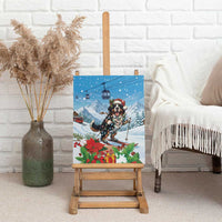 Switzerland Christmas Canvas Wall Art Merry Swissmas Bernese Mountain Dog - Wonder Print Shop