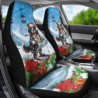 Switzerland Christmas Car Seat Cover Merry Swissmas Bernese Mountain Dog - Wonder Print Shop