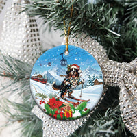 Switzerland Christmas Ceramic Ornament Merry Swissmas Bernese Mountain Dog - Wonder Print Shop