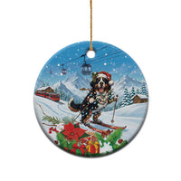 Switzerland Christmas Ceramic Ornament Merry Swissmas Bernese Mountain Dog - Wonder Print Shop