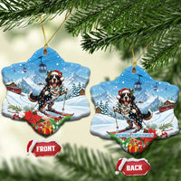 Switzerland Christmas Ceramic Ornament Merry Swissmas Bernese Mountain Dog - Wonder Print Shop
