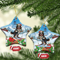Switzerland Christmas Ceramic Ornament Merry Swissmas Bernese Mountain Dog - Wonder Print Shop