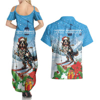 Switzerland Christmas Couples Matching Summer Maxi Dress and Hawaiian Shirt Merry Swissmas Bernese Mountain Dog - Wonder Print Shop