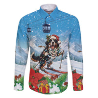 Switzerland Christmas Family Matching Off The Shoulder Long Sleeve Dress and Hawaiian Shirt Merry Swissmas Bernese Mountain Dog - Wonder Print Shop