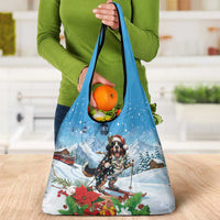 Switzerland Christmas Grocery Bag Merry Swissmas Bernese Mountain Dog - Wonder Print Shop
