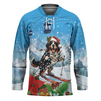 Switzerland Christmas Hockey Jersey Merry Swissmas Bernese Mountain Dog - Wonder Print Shop