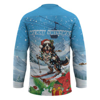Switzerland Christmas Hockey Jersey Merry Swissmas Bernese Mountain Dog - Wonder Print Shop