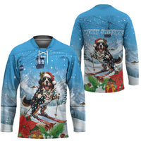 Switzerland Christmas Hockey Jersey Merry Swissmas Bernese Mountain Dog - Wonder Print Shop