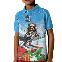 Switzerland Christmas Kid Polo Shirt Merry Swissmas Bernese Mountain Dog - Wonder Print Shop