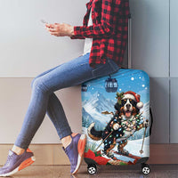 Switzerland Christmas Luggage Cover Merry Swissmas Bernese Mountain Dog - Wonder Print Shop