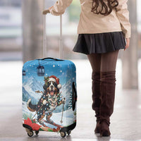 Switzerland Christmas Luggage Cover Merry Swissmas Bernese Mountain Dog - Wonder Print Shop