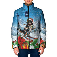 Switzerland Christmas Padded Jacket Merry Swissmas Bernese Mountain Dog - Wonder Print Shop