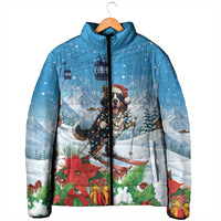 Switzerland Christmas Padded Jacket Merry Swissmas Bernese Mountain Dog - Wonder Print Shop
