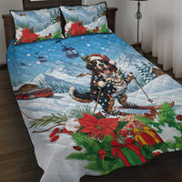 Switzerland Christmas Quilt Bed Set Merry Swissmas Bernese Mountain Dog - Wonder Print Shop