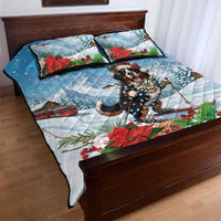 Switzerland Christmas Quilt Bed Set Merry Swissmas Bernese Mountain Dog - Wonder Print Shop