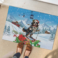 Switzerland Christmas Rubber Doormat Merry Swissmas Bernese Mountain Dog - Wonder Print Shop
