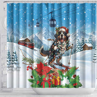 Switzerland Christmas Shower Curtain Merry Swissmas Bernese Mountain Dog - Wonder Print Shop