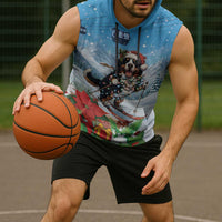 Switzerland Christmas Sleeveless Hoodie Merry Swissmas Bernese Mountain Dog - Wonder Print Shop