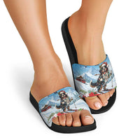 Switzerland Christmas Slide Sandals Merry Swissmas Bernese Mountain Dog - Wonder Print Shop