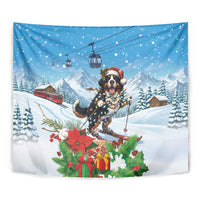 Switzerland Christmas Tapestry Merry Swissmas Bernese Mountain Dog - Wonder Print Shop