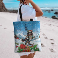 Switzerland Christmas Tote Bag Merry Swissmas Bernese Mountain Dog - Wonder Print Shop