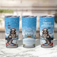 Switzerland Christmas Tumbler Cup Merry Swissmas Bernese Mountain Dog - Wonder Print Shop