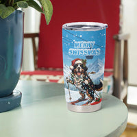 Switzerland Christmas Tumbler Cup Merry Swissmas Bernese Mountain Dog - Wonder Print Shop