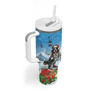 Switzerland Christmas Tumbler With Handle Merry Swissmas Bernese Mountain Dog - Wonder Print Shop