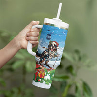 Switzerland Christmas Tumbler With Handle Merry Swissmas Bernese Mountain Dog - Wonder Print Shop