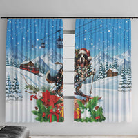 Switzerland Christmas Window Curtain Merry Swissmas Bernese Mountain Dog - Wonder Print Shop