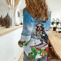 Switzerland Christmas Women Casual Shirt Merry Swissmas Bernese Mountain Dog - Wonder Print Shop