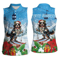 Switzerland Christmas Women Sleeveless Polo Shirt Merry Swissmas Bernese Mountain Dog - Wonder Print Shop