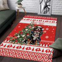 Personalized Merry Swissmas Area Rug Bernese Mountain Dog Christmas Pattern - Wonder Print Shop