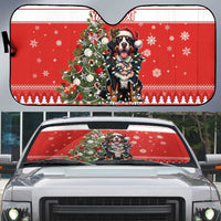 Personalized Merry Swissmas Auto Sun Shade Bernese Mountain Dog Christmas Pattern - Wonder Print Shop