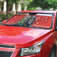 Personalized Merry Swissmas Auto Sun Shade Bernese Mountain Dog Christmas Pattern - Wonder Print Shop