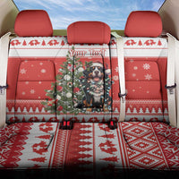 Personalized Merry Swissmas Back Car Seat Cover Bernese Mountain Dog Christmas Pattern - Wonder Print Shop