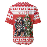 Personalized Merry Swissmas Baseball Jersey Bernese Mountain Dog Christmas Pattern - Wonder Print Shop