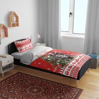 Personalized Merry Swissmas Bedding Set Bernese Mountain Dog Christmas Pattern - Wonder Print Shop