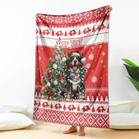 Personalized Merry Swissmas Blanket Bernese Mountain Dog Christmas Pattern - Wonder Print Shop