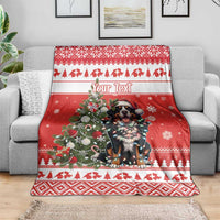 Personalized Merry Swissmas Blanket Bernese Mountain Dog Christmas Pattern - Wonder Print Shop