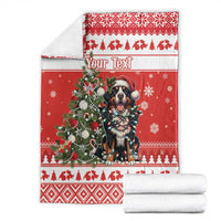 Personalized Merry Swissmas Blanket Bernese Mountain Dog Christmas Pattern - Wonder Print Shop