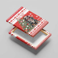 Personalized Merry Swissmas Canvas Wall Art Bernese Mountain Dog Christmas Pattern - Wonder Print Shop