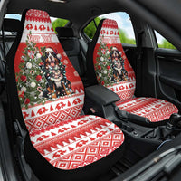 Personalized Merry Swissmas Car Seat Cover Bernese Mountain Dog Christmas Pattern - Wonder Print Shop