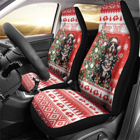 Personalized Merry Swissmas Car Seat Cover Bernese Mountain Dog Christmas Pattern - Wonder Print Shop