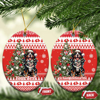 Personalized Merry Swissmas Ceramic Ornament Bernese Mountain Dog Christmas Pattern - Wonder Print Shop