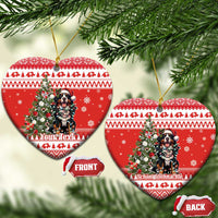 Personalized Merry Swissmas Ceramic Ornament Bernese Mountain Dog Christmas Pattern - Wonder Print Shop