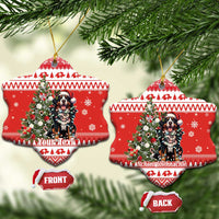 Personalized Merry Swissmas Ceramic Ornament Bernese Mountain Dog Christmas Pattern - Wonder Print Shop