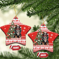 Personalized Merry Swissmas Ceramic Ornament Bernese Mountain Dog Christmas Pattern - Wonder Print Shop
