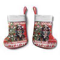 Personalized Merry Swissmas Christmas Stocking Bernese Mountain Dog Christmas Pattern - Wonder Print Shop